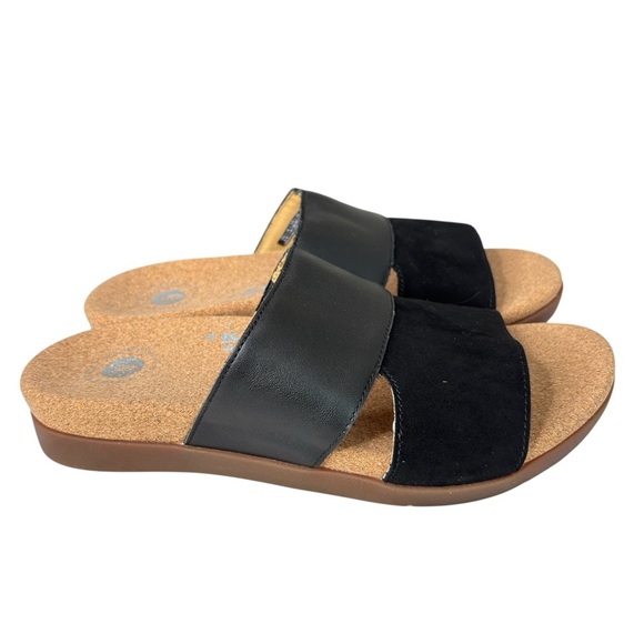 Revitalign Basque Orthotic Black Slide Sandals Cork Footbed Comfort Shoe Sz 9 B - Picture 5 of 14